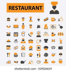 restaurant, cafe icons