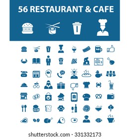 restaurante, iconos de cafe