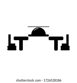 Restaurant and cafe icons on white background