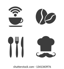 Restaurant and cafe icons set on white background. Vector illustration