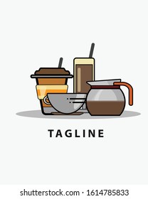 Restaurant and cafe icons set on white background