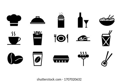 
Iconos de restaurantes y cafés colocados en fondo blanco
Ilustración .vectorial
