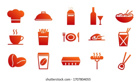 
Iconos de restaurantes y cafés colocados en fondo blanco
Ilustración .vectorial
