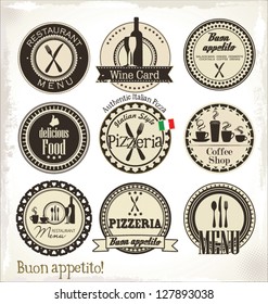Restaurant and cafe labels