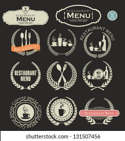 Restaurant and cafe labels