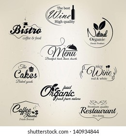 Restaurant and cafe labels