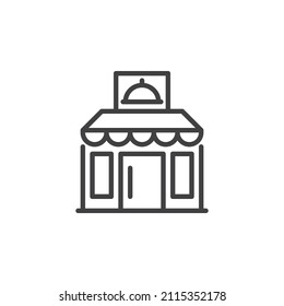 Restaurant cafe line icon. linear style sign for mobile concept and web design. Cafeteria outline vector icon. Symbol, logo illustration. Vector graphics