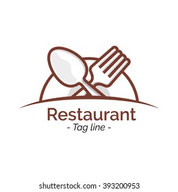 Restaurant Cafe Logo icon linear design, Vector illustration banner