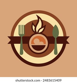      Restaurant and cafe logo vector illustration.

