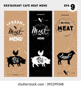 Restaurant cafe meat menu, template design. Food flyer
