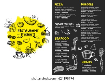 Restaurant cafe menu