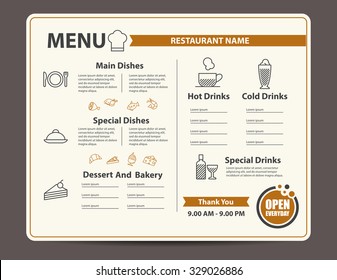 Restaurant and cafe menu design
