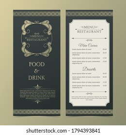 Restaurant or cafe menu design template.