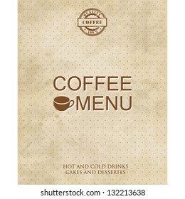 Restaurant or cafe menu design. Vintage style