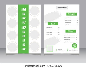 Restaurant cafe menu, Restaurant Food Menu Design with illustration, Vector restaurant brochure, menu design, template design, food menu flyer design