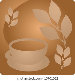 Restaurant or cafe menu panel depicting tea beverages, illustration