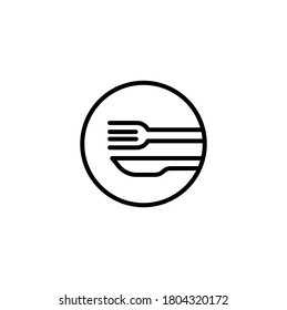 Restaurant, cafe menu simple thin line icon vector illustration