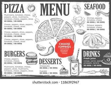 Restaurant cafe menu, template design. Food flyer.