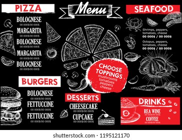 Restaurant cafe menu, template design. Food flyer.