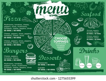 Restaurant cafe menu, template design. Food flyer.