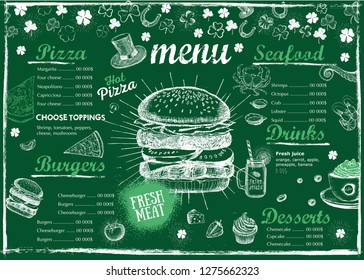 Restaurant cafe menu, template design. Food flyer.