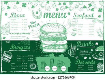 Restaurant cafe menu, template design. Food flyer.