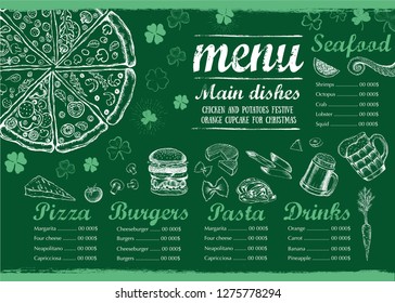 Restaurant cafe menu, template design. Food flyer.