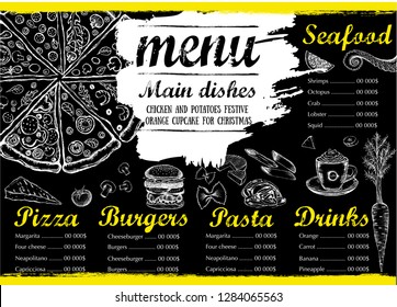 Restaurant cafe menu, template design. Food flyer.