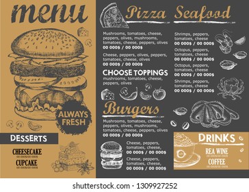 Restaurant Cafe Menu Template Design Food Stock Vector (Royalty Free ...