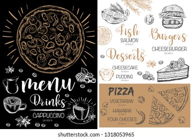 Restaurant cafe menu, template design. Food flyer. 
