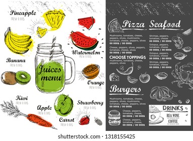 Restaurant cafe menu, template design. Food flyer.