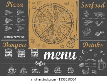 Restaurant cafe menu, template design. Food flyer.
