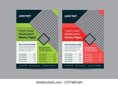Restaurant cafe menu, template design. Food flyer.