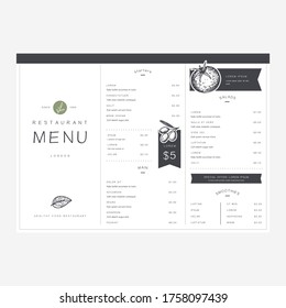Restaurant cafe menu, template design. Food flyer.