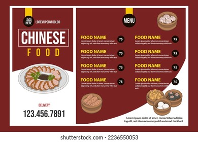 Restaurant Cafe menu, template design. Chinese food