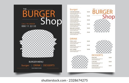 Menú de café restaurante, diseño de plantilla. Diseño de menús de comida