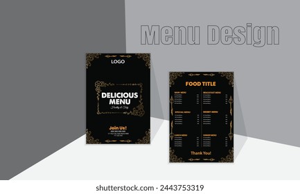 Restaurant Café Menü, Vorlage Design. Speisekartendesign	
