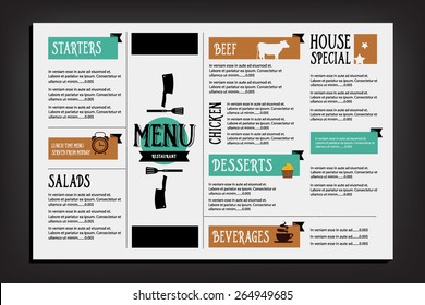 Restaurant cafe menu, template design. Food flyer. 