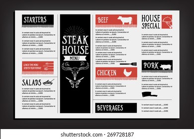 Restaurant cafe menu, template design. Food flyer. 