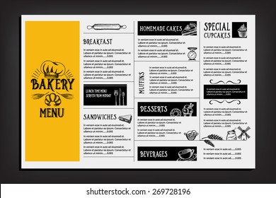 Restaurant cafe menu, template design. Food flyer. 