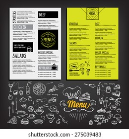 Restaurant cafe menu, template design. Food flyer.