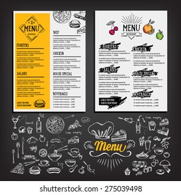 Restaurant cafe menu, template design. Food flyer.