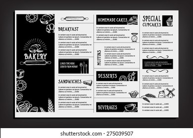 Restaurant cafe menu, template design. Food flyer. 