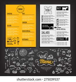 Restaurant cafe menu, template design. Food flyer.