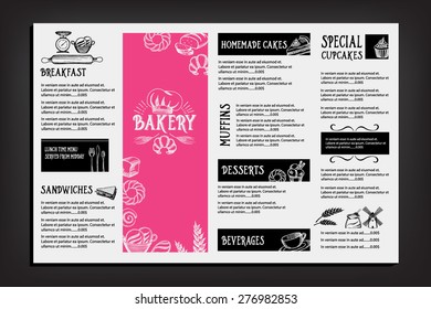 Restaurant cafe menu, template design. Food flyer. 