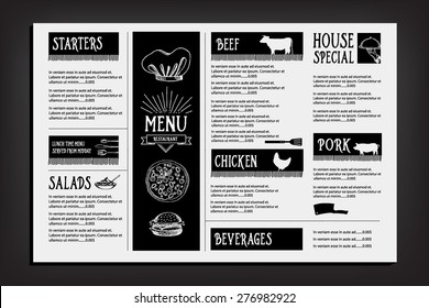 Restaurant cafe menu, template design. Food flyer. 