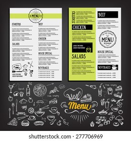 Restaurant cafe menu, template design. Food flyer.