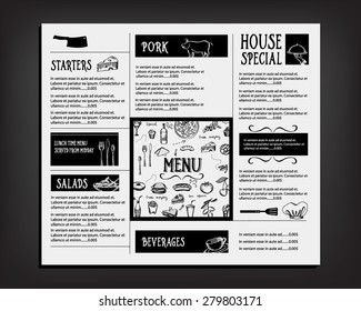 Restaurant cafe menu, template design. Food flyer.