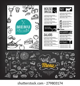 Restaurant cafe menu, template design. Food flyer.