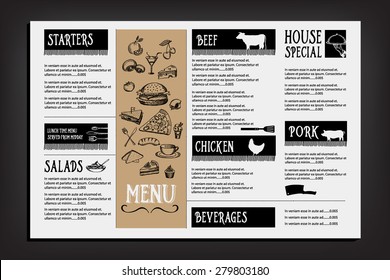 Restaurant cafe menu, template design. Food flyer.